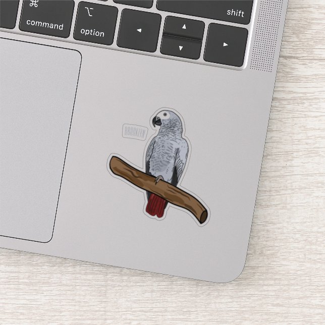 African grey parrot cartoon illustration  (Detail)