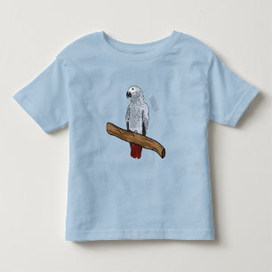 African grey parrot cartoon illustration toddler T-Shirt