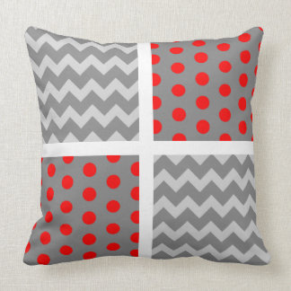 African Grey Parrot Chevron/Polka Dot Pillow