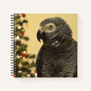 African Grey Parrot Christmas Notebook