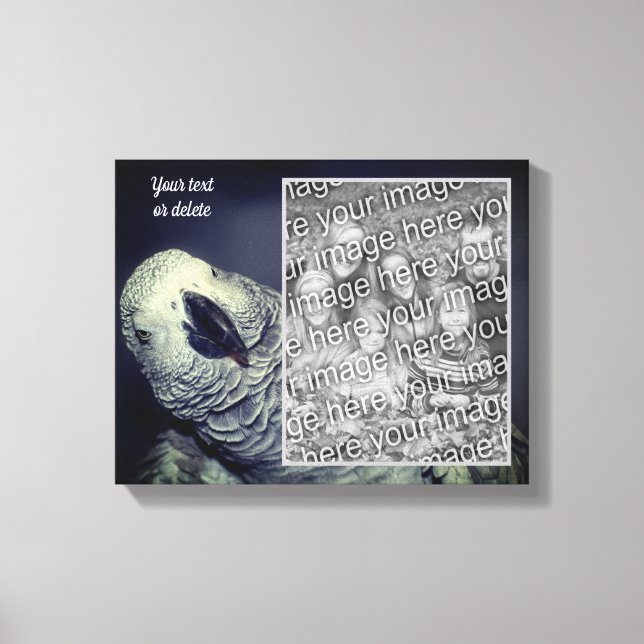 African Grey Parrot Create Your Own Photo Canvas Print (Front)