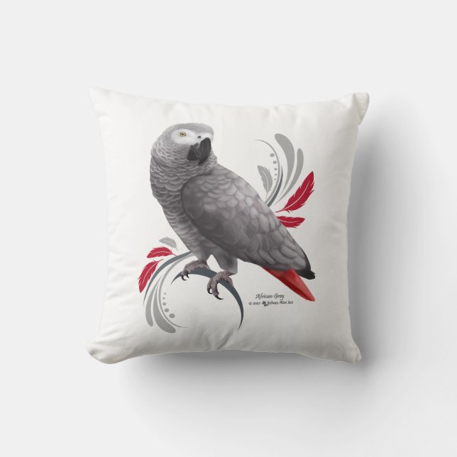 African Grey Parrot Cushion (Front)