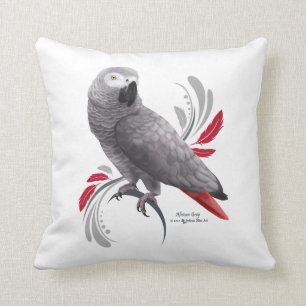 African Grey Parrot Cushion