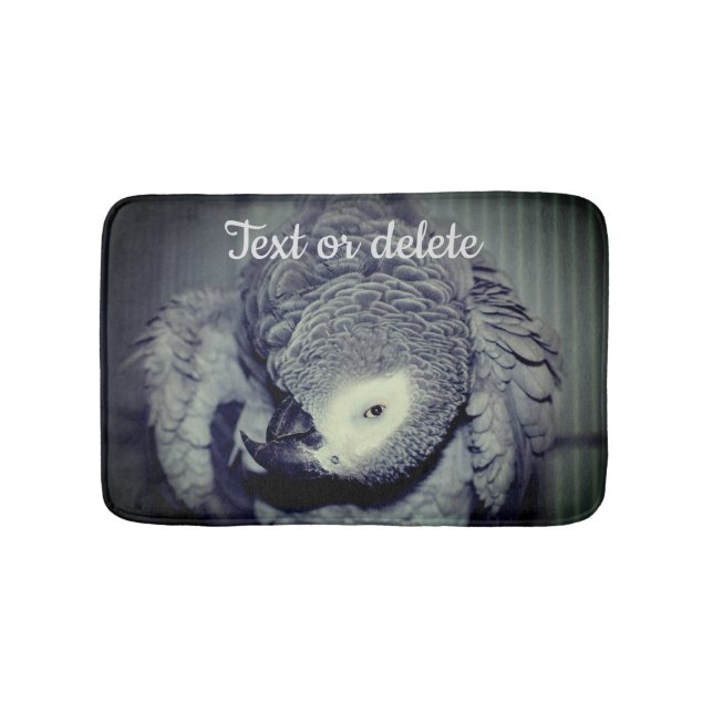 African Grey Parrot Cute Bird 2 Personalised Bath Mat (Front)