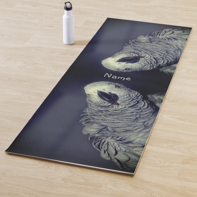 African Grey Parrot Cute Bird Personalised Yoga Mat (In Situ)
