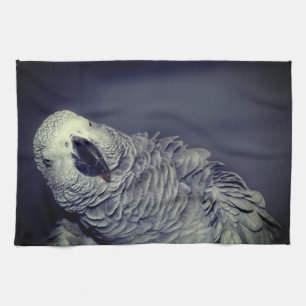 African Grey Parrot Cute Bird   Tea Towel