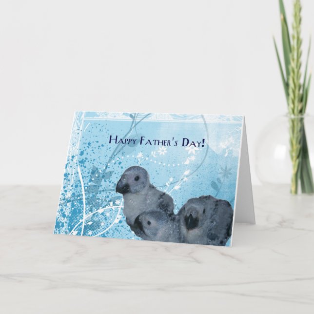 African Grey Parrot Father's Day Card (Front)