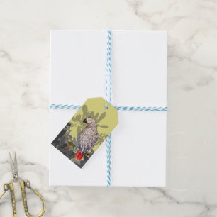 African grey parrot gift tags