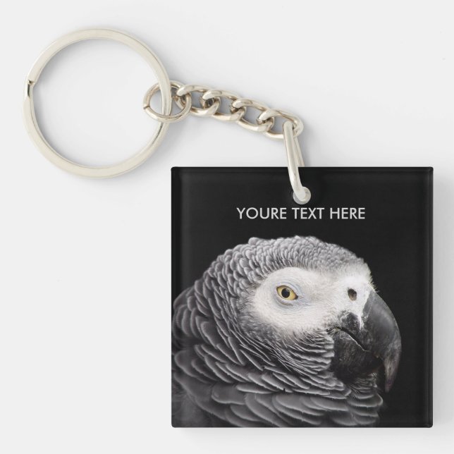 African Grey Parrot Key Ring (Front)