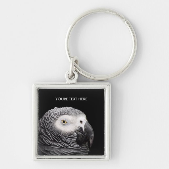 African Grey Parrot Key Ring (Front)