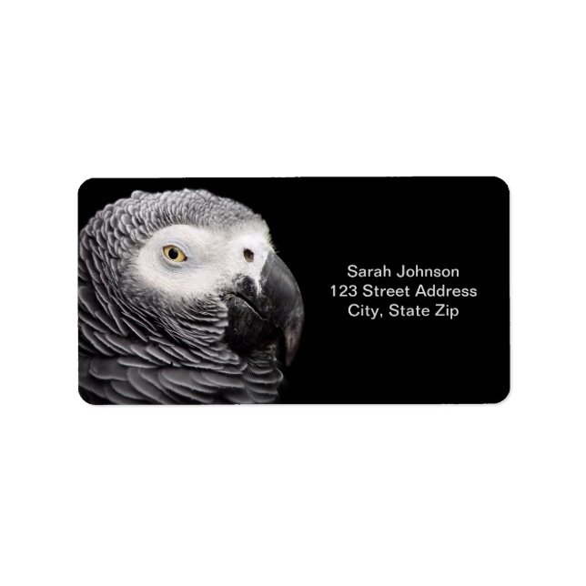 African Grey Parrot Label (Front)