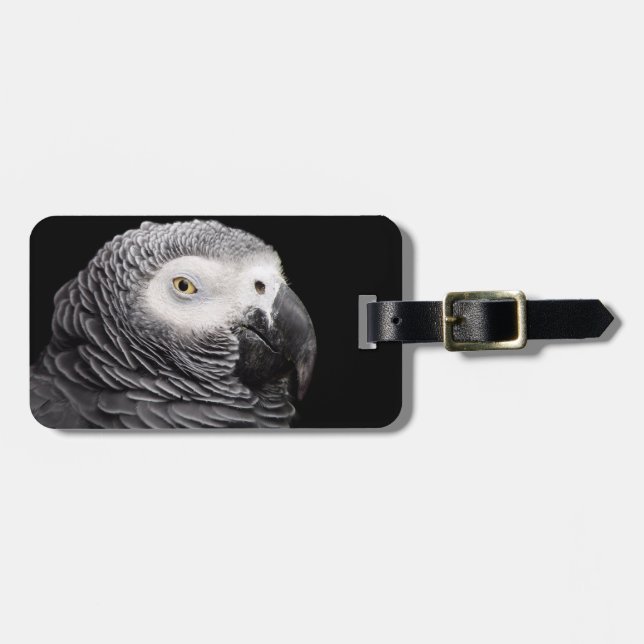 African Grey Parrot Luggage Tag (Front Horizontal)