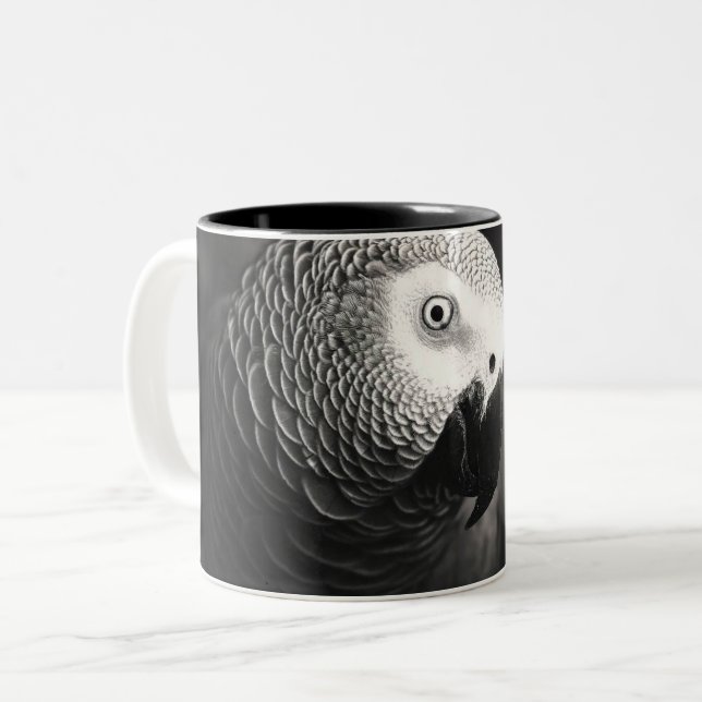 African Grey Parrot mugs (Front Left)