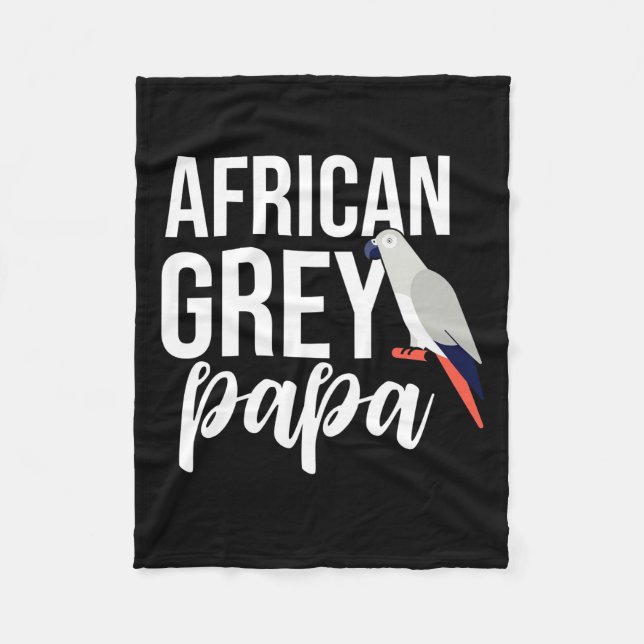 African Grey Parrot Papa Fleece Blanket (Front)