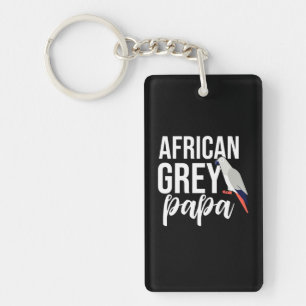 African Grey Parrot Papa Key Ring