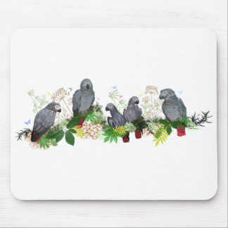 African Grey Parrot Party Mousemat