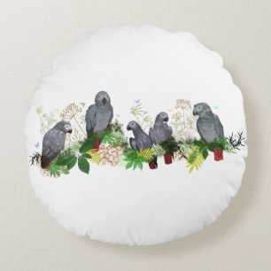 African Grey Parrot Party Pillow