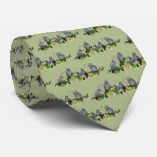 African Grey Parrot Party Tie (Light Green)