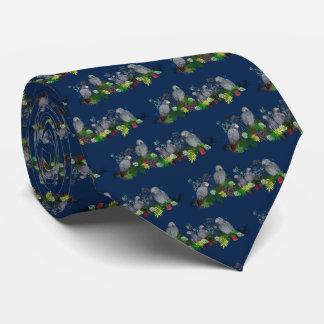 African Grey Parrot Party Tie (Navy)