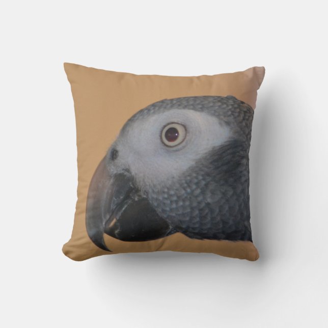 African Grey Parrot Pillow (Front)