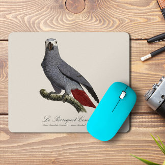African grey parrot, Psittacus erithacus, vintage Mouse Mat
