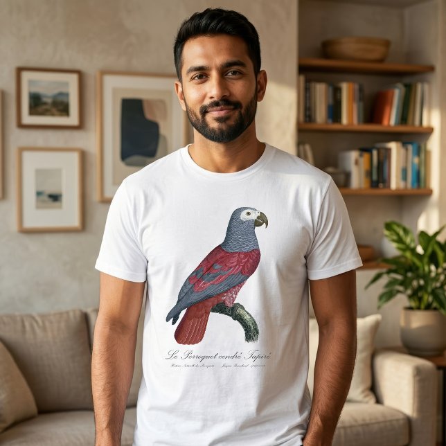 African Grey Parrot Red Factor Psittacus Erithacus T-Shirt (African Grey Parrot Red Factor Psittacus Erithacus. Men Basic White T-Shirt)