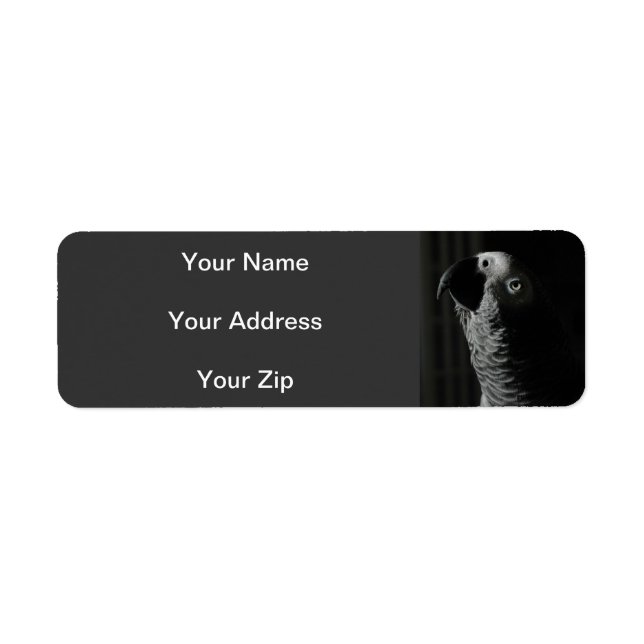 African Grey Parrot Return Address Labels (Front)