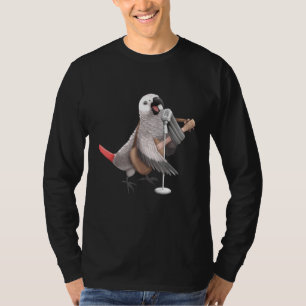 African Grey Parrot Singing Guitar Player Musician T-Shirt