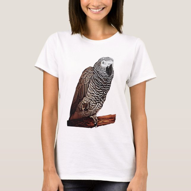 African Grey Parrot T-Shirt (Front)