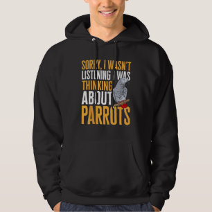 African Grey Parrot Thinking About Parrots Hoodie
