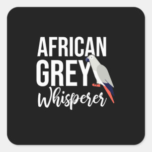 African Grey Parrot Whisperer Square Sticker