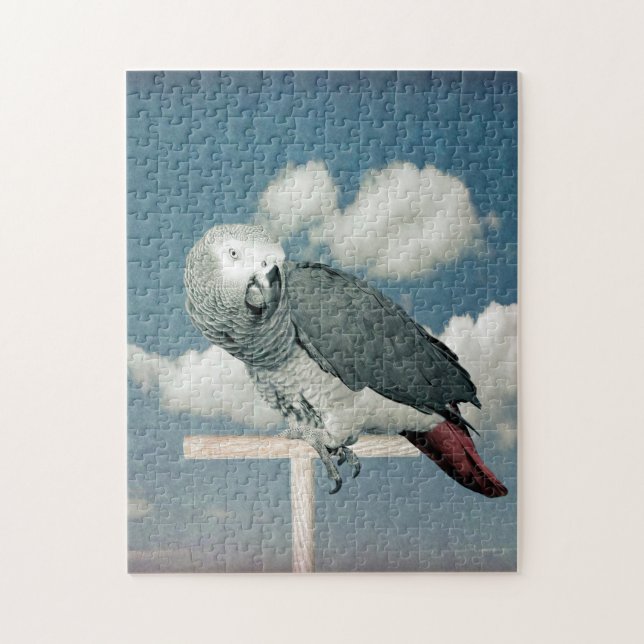 African Grey Parrot with sky puzzel Jigsaw Puzzle (Vertical)