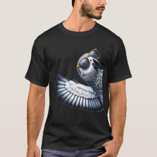 African Grey Parrot With Sunglasses Funny Say Hi T-Shirt