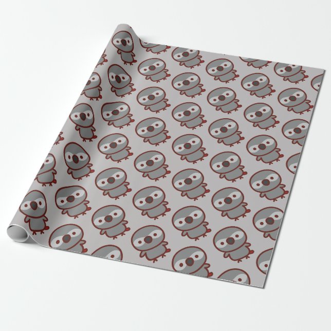 African Grey Parrot Wrapping Paper (Unrolled)