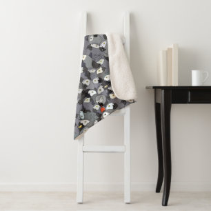 African Grey Parrots All Over Pattern Sherpa Blanket