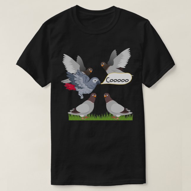 African Grey Pigeon T-Shirt (Design Front)