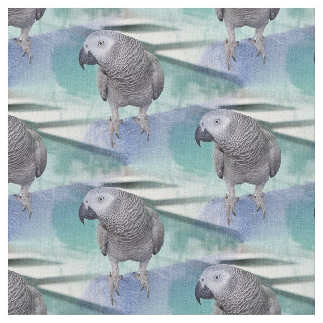 African Grey Pool Party Fabric (Close Up)