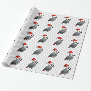 African Grey Santa Wrapping Paper