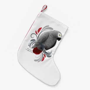 African Grey Small Christmas Stocking