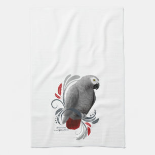 African Grey Tea Towel