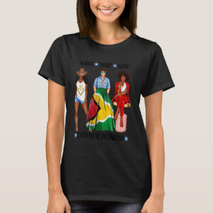 African Guyanese Princess Womens Flag Of Guyana T-Shirt