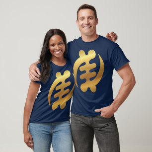African Gye Nyame Shiny Gold Adinkra Symbol T-Shirt
