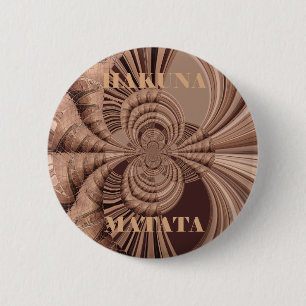 African Hakuna Matata Fractal Art Print/Graphic 6 Cm Round Badge