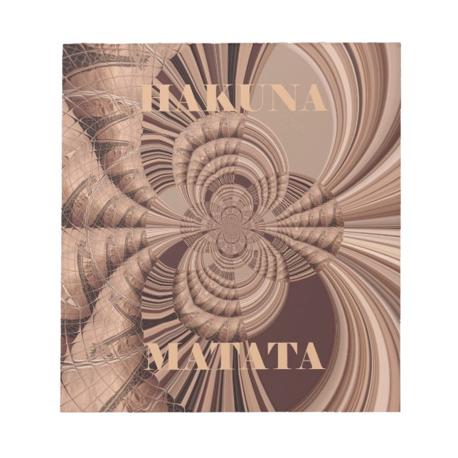 African Hakuna Matata Fractal Art Print/Graphic Notepad (Front)
