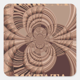 African Hakuna Matata Fractal Art Print/Graphic Square Sticker