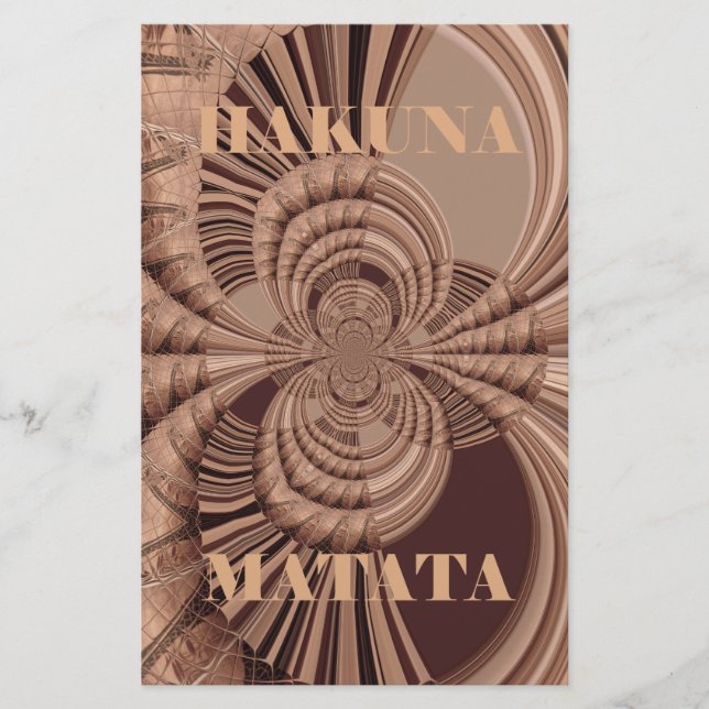 African Hakuna Matata Fractal Art Print/Graphic Stationery (Front)