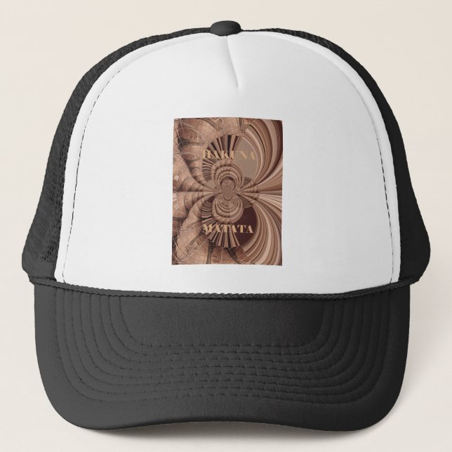 African Hakuna Matata Fractal Art Print/Graphic Trucker Hat (Front)