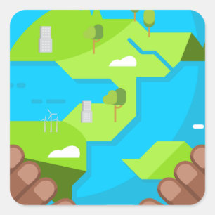 african happy Earth Day Square Sticker