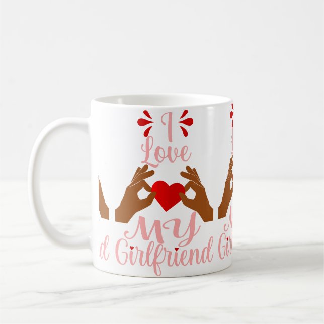 african heart love my girlfriend romance valentine coffee mug (Left)