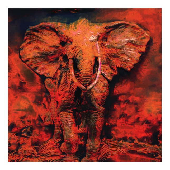 African Heat - Wild Elephant    Photo Print (Front)